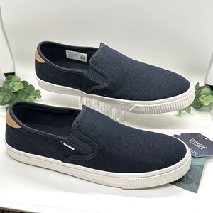Toms Baja Slip On Navy Heritage Canvas loafers sneakers-Size 7.5 NW0T